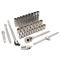 Metric Socket Set, 43 Pcs, 1/2" Drive Size, Deep Chandler Sales