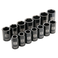 Metric Socket Set, 14 Pcs, Impact, 1/2" Drive Size Chandler Sales