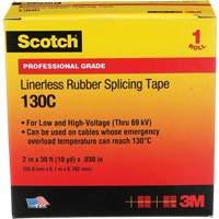 Scotch&reg; Professional Grade Linerless Rubber Splicing Tape, 50.8 mm (2") W x 9 m (30') L, 30 mils, Black Chandler Sales