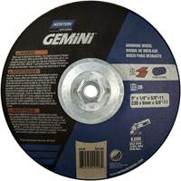 Gemini&reg; Saucer Wheel, 9" x 1/4", 5/8"-11 Arbor, Aluminum Oxide, Type 28 Chandler Sales
