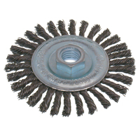 Brosses &eacute;conomiques &agrave; fil nou&eacute;s &agrave; haute vitesse pour cordons de soudure, Dia. 6-1/2", Fils 0,02", Arbre 5/8"-11, Acier Chandler Sales