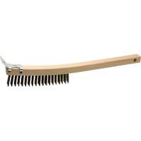Brosse de nettoyage avec racloir, Acier, 3 x 19 rangs de fils, Longueur 13" Chandler Sales