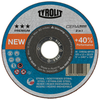 Cerabond Cutting Disc, 5" x 0.045", 7/8" Arbor, Type 1, Ceramic, 12250 RPM Chandler Sales