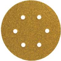 Disque de ponçage en papier autoagrippant avec aspiration Gold Reserve A296, dia 5", Grain P220/Fin, Oxyde d'aluminium, Poids C Chandler Sales