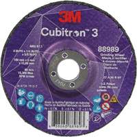 Cubitron 3 Depressed Centre Grinding Wheel, 4" x 1/4", 5/8" Arbor, Ceramic, Type T27 Chandler Sales