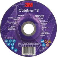 Cubitron 3 Cut-Off Wheel, 5" x 0.04", 7/8" Arbor, Type 27, Ceramic, 60 RPM Chandler Sales