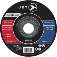 Power-Xtreme ZA24S Grinding Wheel, 4-1/2" x 1/4", 7/8" Arbor, Type 27 Chandler Sales