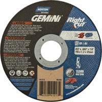 Gemini RightCut Right Angle Cut-Off Wheel, 4-1/2" x 0.045", 7/8" Arbor, Type 01/41, Aluminum Oxide, 13580 RPM Chandler Sales