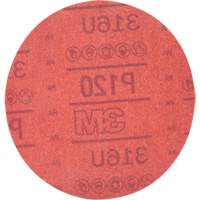 Hookit Red Abrasive Disc 316U, 01224, 6" Dia., P120 Grit, Aluminum Oxide, A Chandler Sales