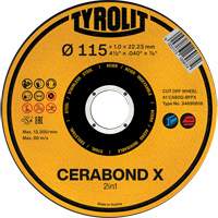 CA60Q-BFPX CERABOND X Cut-Off Wheel, 4-1/2" x 0.039", 7/8" Arbor, Type 1 Chandler Sales