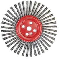 Brosse &agrave; fils nou&eacute;s pour cordons de soudure, Dia. 12", Fils 0,035", Arbre 1", Acier Chandler Sales