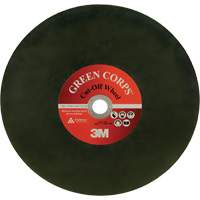 Green Corps Cut Off Wheel, 13-9/10" x 0.118", 1" Arbor, Ceramic, 20000 RPM Chandler Sales