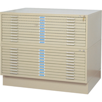 Classeurs en acier pour plans, 10 Tiroirs, 46-3/8" la x 35-3/8" p x 16-1/2" h Chandler Sales