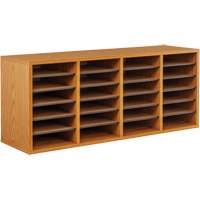 Casier &agrave; compartiments r&eacute;glable pour documentation, Stationnaire, 24 fentes, Bois, 39-1/4" la x 11-3/4" p x 16-1/4" h Chandler Sales