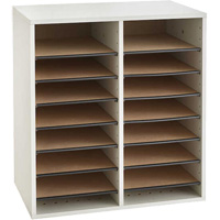 Casier &agrave; compartiments r&eacute;glable pour documentation, Stationnaire, 16 fentes, Bois, 19-1/2" la x 11-3/4" p x 21" h Chandler Sales