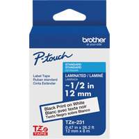 Cartouches de ruban Tze, 12 mm x 26-1/4', Noir sur blanc Chandler Sales