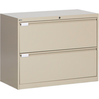 Classeur lat&eacute;ral, Acier, 2 tiroirs, 36" la x 18" p x 27-7/8" h, Beige Chandler Sales