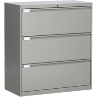 Classeur lat&eacute;ral, Acier, 3 tiroirs, 36" la x 18" p x 40-1/16" h, Gris Chandler Sales