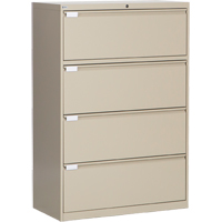 Classeur lat&eacute;ral, Acier, 4 tiroirs, 36" la x 18" p x 53-3/8" h, Beige Chandler Sales