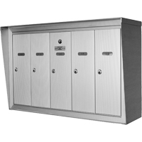 Single Deck Mailboxes, Wall -Mounted, 16" x 5-1/2", 3 Doors, Aluminum Chandler Sales