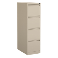 Vertical Filing Cabinet, Steel, 4 Drawers, 15-1/7" W x 25" D x 52" H, Beige Chandler Sales