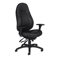 High Back Comfort Chair, Leather, Black, 300 lbs. Capacity Chandler Sales
