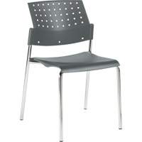 Chaises sans accoudoirs empilables, Plastique, Hauteur 33", Capacit&eacute; 300 lb, Gris Chandler Sales