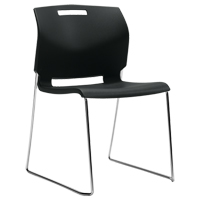 Chair, Plastic, 32-1/2" High, 300 lbs. Capacity, Black Chandler Sales