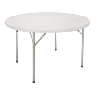 Table pliante, Ronde, 48" l x 48" la, Poly&eacute;thyl&egrave;ne, Blanc Chandler Sales