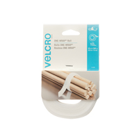 One-Wrap&reg; Fastener Tape, Hook & Loop, 12' x 3/4", Self-Grip, White Chandler Sales