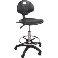 Tabouret robuste et ergonomique, Mobile, Ajustable, 39" - 48", Polyur&eacute;thane Si&egrave;ge, Noir Chandler Sales