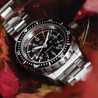 Grande montre automatique de plong&eacute;e avec feuille d'&eacute;rable gris et bracelet en acier inoxydable, Num&eacute;rique, &agrave; piles, 41 mm, Argent Chandler Sales