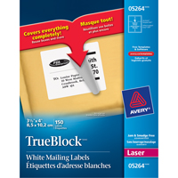 TrueBlock Laser Shipping Labels, 3-1/3" W x 4" L, White Chandler Sales