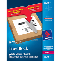 TrueBlock Laser Shipping Labels, 11" W x 8.5" L, White Chandler Sales