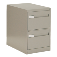 Vertical Filing Cabinet with Recessed Drawer Handles, 2 Drawers, 18.15" W x 26.56" D x 29" H, Beige Chandler Sales