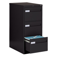 Vertical Filing Cabinet with Recessed Drawer Handles, 3 Drawers, 18.15" W x 26.56" D x 40" H, Black Chandler Sales