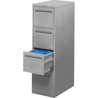 Vertical Filing Cabinet with Recessed Drawer Handles, 3 Drawers, 18.15" W x 26.56" D x 40" H, Grey Chandler Sales