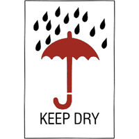 "Keep Dry" Special Handling Labels, 6" L x 4" W, Red on White Chandler Sales