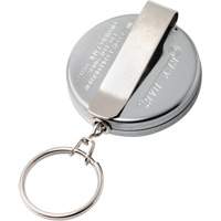 Porte-cl&eacute;s autor&eacute;tractable de s&eacute;rie Original, Chrome, C&acirc;ble 24", Fixation Agrafe de ceinture Chandler Sales
