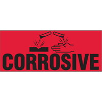 &eacute;tiquettes pour traitement sp&eacute;cial Corrosive, 5" lo x 2" la, Noir/rouge Chandler Sales