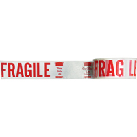 Ruban imprim&eacute; bilingue – Fragile ce c&ocirc;t&eacute; en haut, Rouge/blanc Chandler Sales