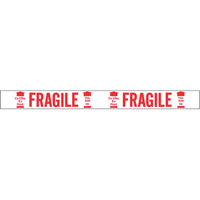 Ruban imprim&eacute; bilingue – Fragile ce c&ocirc;t&eacute; en haut, Rouge/blanc Chandler Sales