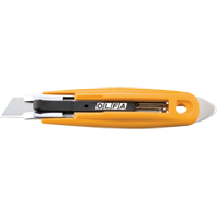Couteau s&eacute;curitaire &agrave; lame autor&eacute;tractable avec coupe-ruban, 17,5 mm, Acier au carbone, Prise en Plastique Chandler Sales