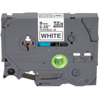 TZe Flexible Tape Cartridge, 9 mm x 26'/8 m, Black on White Chandler Sales