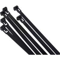 Re-Usable Cable Tie, 8" Long, 50 lbs. Tensile Strength, Black Chandler Sales