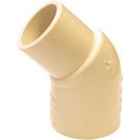 Flowguard Gold 45° Street Elbow Fitting, Spigot x Hub, CPVC, 1/2" Chandler Sales
