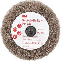 Brosse &agrave; lamelles pour labrasion et le polissage PF-ZR Roloc Scotch-Brite, Oxyde d'aluminium, Grain Moyen, 2-1/2" x 1-1/4" Chandler Sales