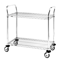 Chariot utilitaire &agrave; usage standard avec tablettes en treillis m&eacute;tallique, Chrom&eacute;, 24" x 39" x 36", Capacit&eacute; 375 lb Chandler Sales