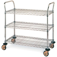 Chariots utilitaires standards, Acier inoxydable, 18" x 39" x 30", Capacit&eacute; 500 lb Chandler Sales