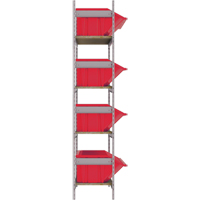 Wide Span Shelving with Jumbo Plastic Bins, Steel, Boltless, 800 lbs. Capacity, 66" W x 72" H x 18" D Chandler Sales
